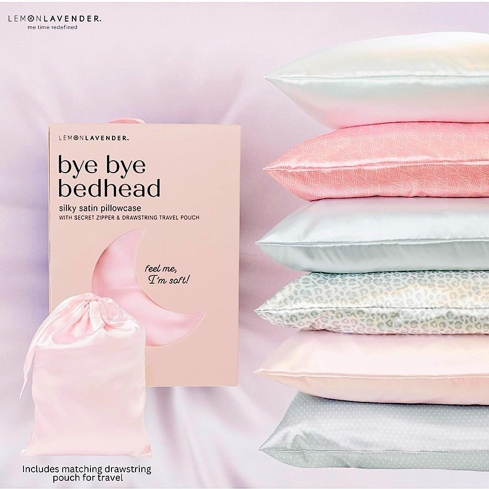 BYE BYE BEADHEAD Silky Satin Standard Pillowcase in Pink by LEMON LAVENDER - Picture 7 of 7